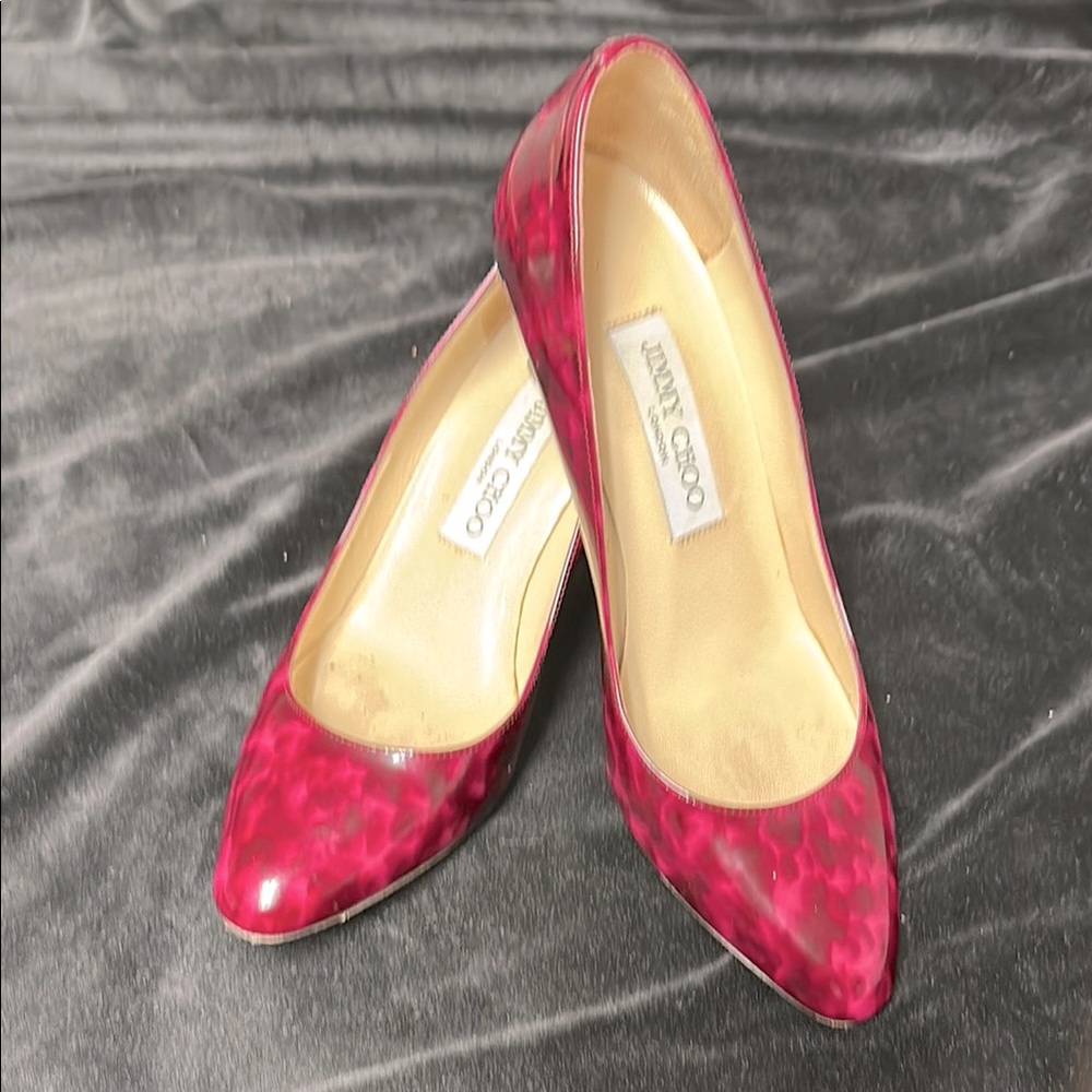Jimmy Choo red and black Women's Shoes size 37. One small mark on one heel